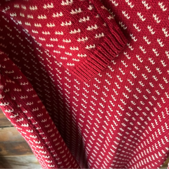 Vintage LL Bean cardigan with metal buttons M medium wool and cotton intarsia - Picture 8 of 8